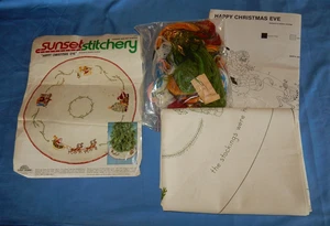 Kit Tovaglia/Gonna Albero Sunset Stitchery Happy Christmas Eve #2175 - INIZIATO - Foto 1 di 18