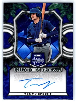 2023 Panini Elite Extra Edition #HG-TSP Tommy Specht Hidden Gems Blue Auto - Image 1 of 2