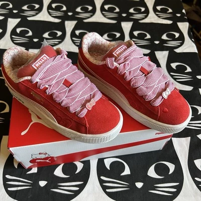 Womens PUMA Hello Kitty Suede XL Athletic Shoe Red White NEW IN BOX size 7.5 - Image 1 of 4