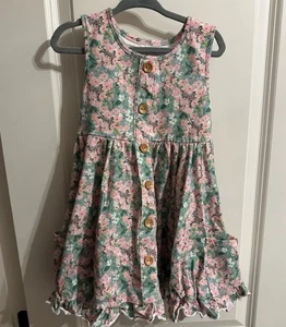 Sweet Honey Dress Made In USA 100% Cotton Ruffle sz 4T - Picture 1 of 3