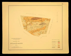 1878 SULLIVAN GRAFSCHAFT Karte PA geologisch Bernice Kohlebergwerk Kohlefeld Erie RR KEIN FALTEN - Bild 1 von 5