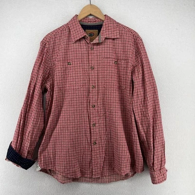 BOSTON TRAIDERS Shirt Mens XL Luxury Vintage Flannel Plaid Button Up Cotton Red - Image 1 of 4