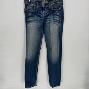 BKE LEA Bootcut Jeans Women Blue western Distressed Embellished Pockets Size 29 - Picture 1 of 8