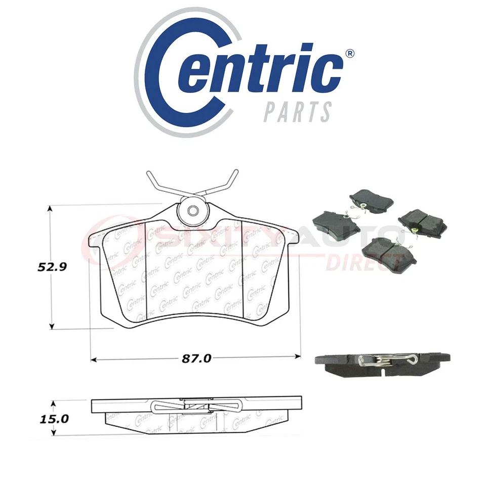 Centric Semi Metallic Brake Pads w Shims for 1986-1989 Volkswagen Scirocco vd Foto 1 de 4