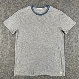 Marine Layer Shirt Mens Medium Blue Heather Ringer Crewneck Short Sleeve Knit - Picture 1 of 7