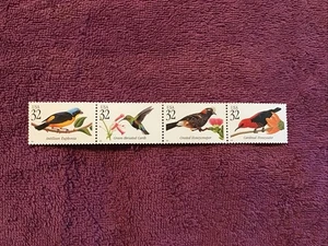 francobolli us 1998 Scott #3222-25, 32¢ TROPICAL BIRDS, MNH - striscia di 4 - Foto 1 di 2