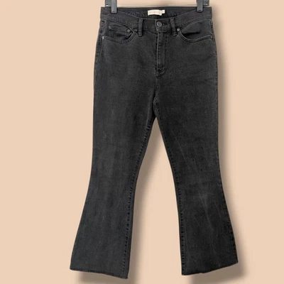 Tory Burch Black Mid-Rise Slimming Stretchy Denim Cropped Boot Cut Jeans 29 - Image 1 of 4