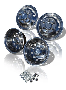Stainless Steel 16" Front Rear Wheel Trim Covers For Ford Transit MK8 2014-2021 - Picture 1 of 10