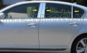 2007 2008 2009 LEXUS GS350 GS450H STAINLESS STEEL 6 PC PILLAR POST MOLDING SET - Foto 1 di 3