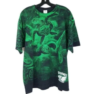 Sea Turtles Cozumel Mexico T Shirt Size XL Vintage 90s All Over Print Ocean Life - Picture 1 of 9