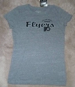 NEW NHL Philadelphia Flyers T Shirt Women Ladies L Large Tri Blend Grey NEW NWT - Picture 1 of 1
