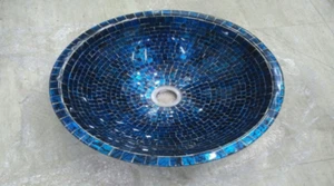 12" Redondo Mármol Fregadero Lavabo Incrustación Baño Cocina Habitación Hogar Decoración S9 - Imagen 1 de 4