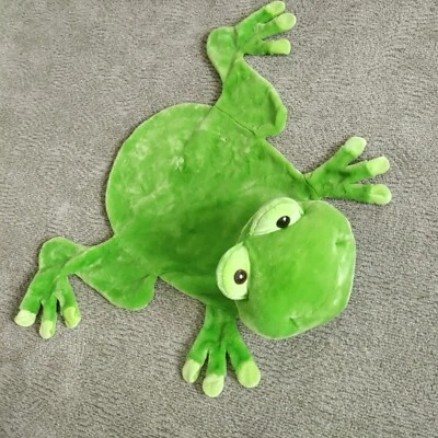  Vtg Commonwealth Restore & Restyle Green Frog Blanket Plush Toy 32x43"Rug - Image 1 of 4
