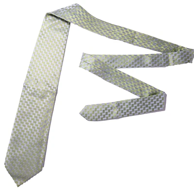 Corbata Hugo Boss para hombre bloques cuadrados verdes 100 % seda hecha a mano en Italia Foto 1 de 4