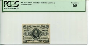 FR 1238 Fractional 5 Cents Third Issue PMG 65 Gem New - Picture 1 of 1