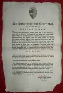 1823 AARAU - Verordnung gegen FUHRÜBERLADUNG der STRASSEN - Picture 1 of 1