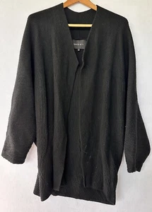 Lafayette Wool Cashmere Cardigan Sweater Old Money M Black Ribbed - Picture 1 of 3