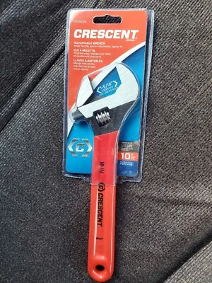 Crescent AT210CVS Adjustable Wrench 10" Tighter Fit Black Oxide wider red handle - Изображение 1 из 4