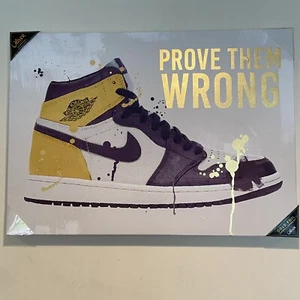 Air Jordan 1 Oliver Gal Canvas Wall Art Sneaker Head Basketball 28x20 NBA Lakers - Picture 1 of 12