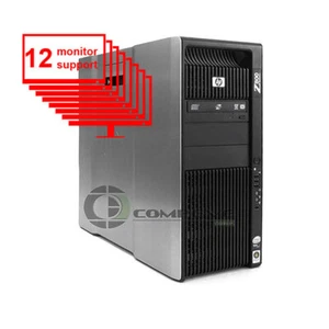 HP Z800 12-Monitor Computer/Desktop x5570 8-Core/1TB + 256GB SSD/ NVS 450/Win10 - Picture 1 of 2
