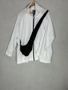 Nike, Women's White + Black Tick Loose Fit Windbreaker, Size Large - Brand New - Picture 1 of 7