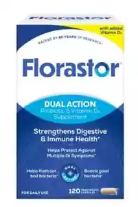Florastor Daily Probiotic with Vitamin D3, 120 Vegetarian Capsules - Picture 1 of 6
