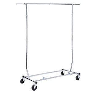 Sliver Garment Rack Rolling Closet Organizer Foldable Floor Hanger for Storage - Picture 1 of 20