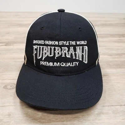 Vintage FUBU Hat Cap Mens M 7 Black Spell Out Logo - Image 1 of 4
