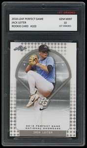 JACK LEITER 2018 LEAF PERFECT GAME NATIONAL SHOWCASE 1ST GRADED 10 ROOKIE CARD