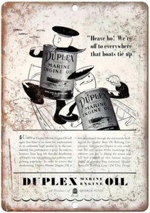 Duplex Marine Engine Oil Vintage Ad Reproduction Metal Sign A878 - Picture 1 of 2