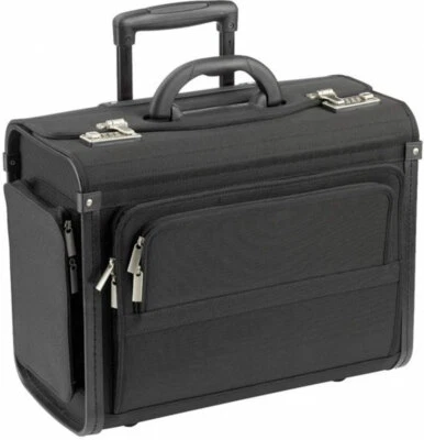 Dermata Pilotenkoffer Businesstrolley 48 cm schwarz Akten Trolley bei Bowatex