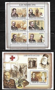 Comoro Islands 1037-38 Famous Doctors Mint NH - Picture 1 of 1