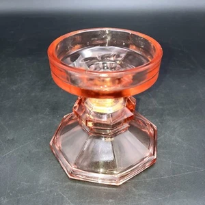 Kerzenständer Stumpenkerzenhalter Vintage rosa Glas - Bild 1 von 6