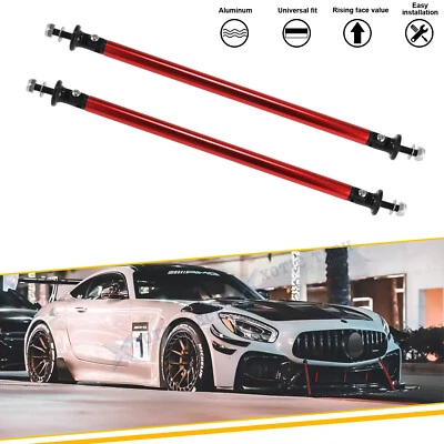 Pair of Red Front Bumper Lip Splitter Diffuser Strut Rods For Mercedes-Benz W205 - Image 1 of 4