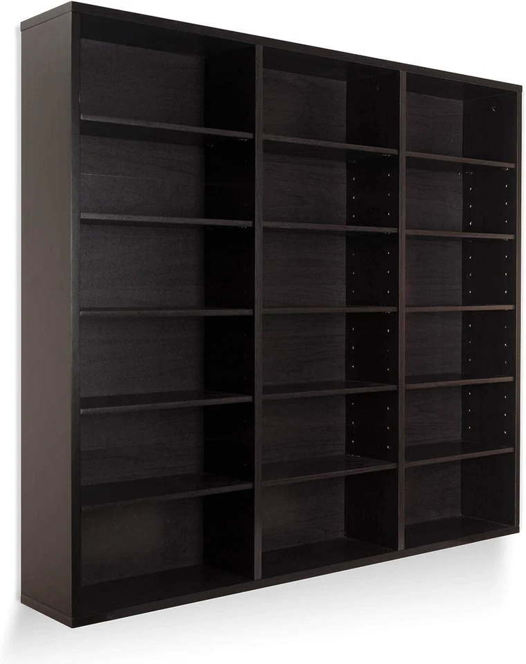 Home 540 Wall Storage Media Cabinet CD VHS Blu-Ray Multimedia Wall Unit Tower - Image 1 of 4