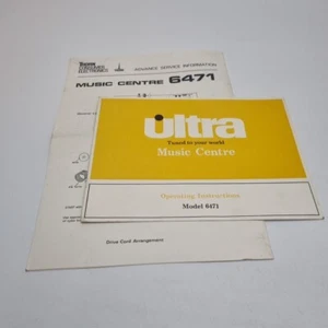 Vintage Thorn Ultra Music Centre 6471 Operating Instructions Service Information - Picture 1 of 3