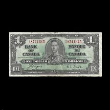 1937 Bank of Canada 1$ ONE DOLLAR CANADIAN BANK NOTE Coyne-Towers