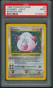 Pokémon Base Set Shadowless Chansey Holo Rare 3/102 PSA 9 - Picture 1 of 2
