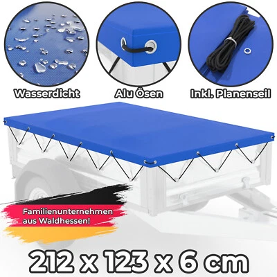 Anhänger-Plane 212 x 123 cm Flachplane Stema 750kg Abdeckplane für Anhänger PKW - Bild 1 von 4