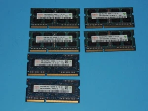 Lot of 6x2GB=12GB hynix HMT125S6TFR8C-G7 2RX8 PC3-8500S Laptop Memory - Picture 1 of 1