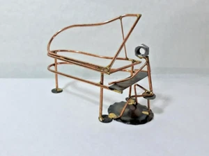 Vintage Metal SCULPTURE Piano Nut Pianist Baby Grand Piano - Picture 1 of 6