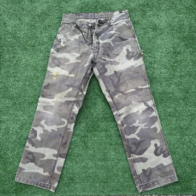 Pantalones de mezclilla rectos de trabajo carpintero Craftsman para hombre 32 X 30 camuflaje verde R1 Foto 1 de 4