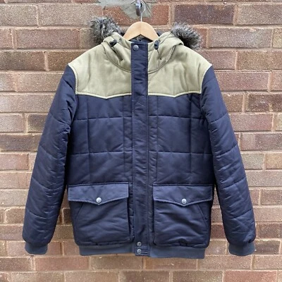 LEVI’S Quilted Puffer Jacket Large Navy Corduroy Yoke Hooded Men’s BNWOT - Image 1 of 4