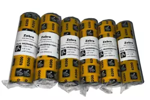 Zebra 6200 Resin Thermal Ribbon 4.33" x 243 ft P/N 06200GS11007 (6 Rolls) - Picture 1 of 3