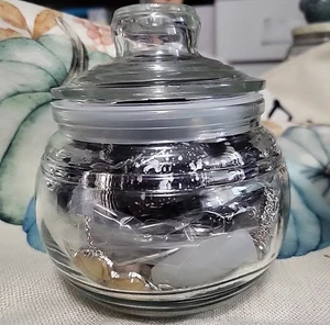 Mystery Jewelry Jar Silver Tone All Wearable. - Picture 1 of 3