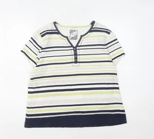 Dash Women's Multicoloured Striped T-Shirt Size 18 - Picture 1 of 12