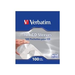 Verbatim Disc CD/DVD Cover Case Paper Sleeves White Envelope Clear Window  - Picture 1 of 1