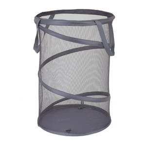 2027-1 Pop-Up Collapsible Mesh Laundry Hamper | Charcoal - Picture 1 of 6