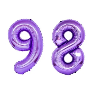 Number Ninety Eight Balloon Purple Number 98 Balloon 32" Large Birthday - Picture 1 of 3