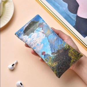 Waterproof Lipstick Case Monet Oil Painting Glasses Bag Cosmetic Bag Girl - Photo 1/6